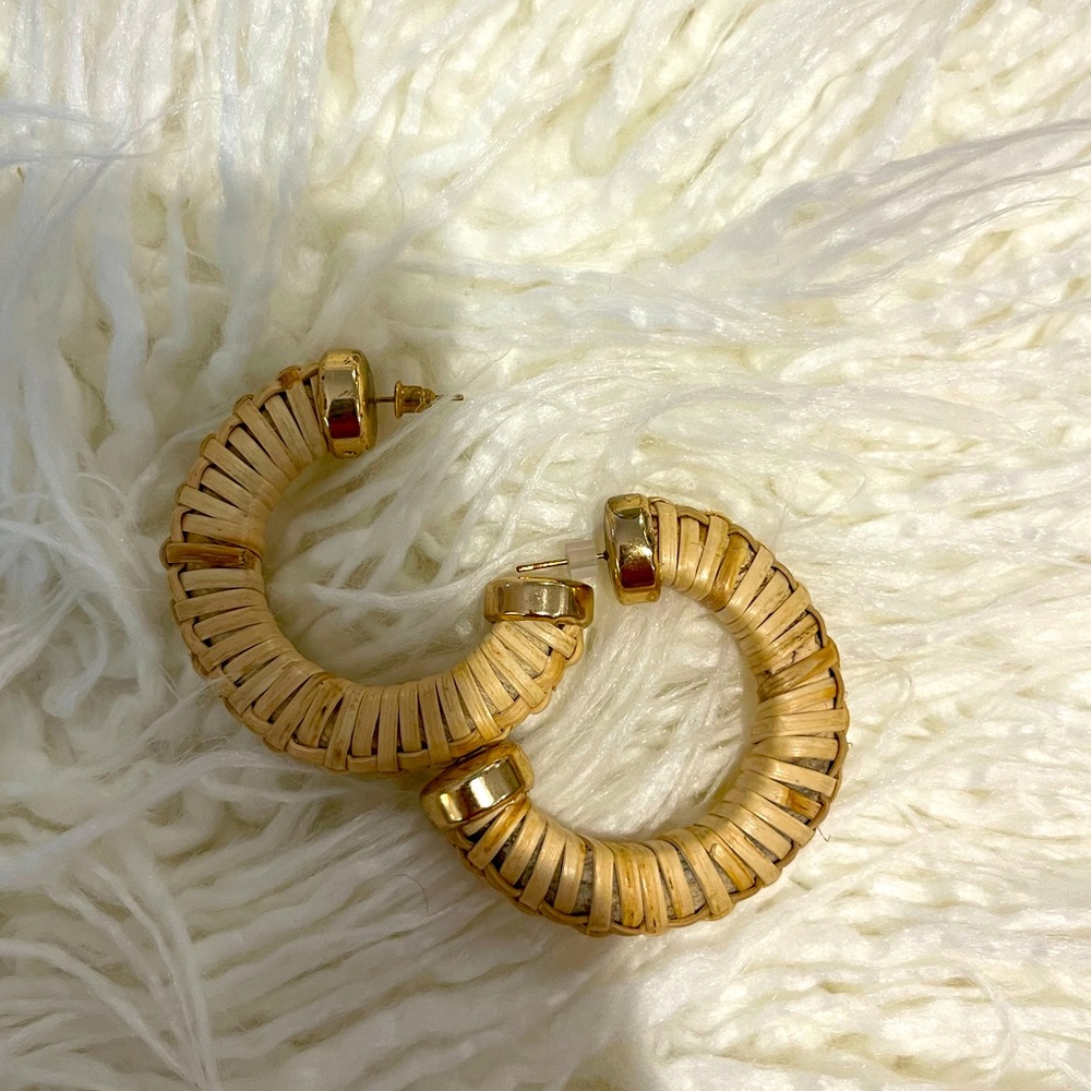 Rattan Hoop Earrings